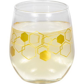 Creative Converting 355788 Honeycomb Plastic Stemless Wine Glass