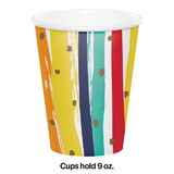 Creative Converting 356653 Birthday Stripes Paper Cups