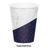 Creative Converting 357391 Navy And Gold Birthday Paper Cups