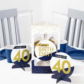 Creative Converting 357600 Navy And Gold Birthday Centerpiece Stands