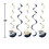 Creative Converting 357602 Navy and Gold Birthday Dizzy Danglers (Case of 6)