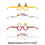 Creative Converting 359155 Happy Birthday Paper Favor Eyeglasses (Case of 6)