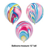 Creative Converting 359161 Colorful Marble Print Balloon Bunch (Case of 12)