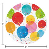 Creative Converting 359284 Birthday Confetti Balloons Paper Plates (Case of 12)