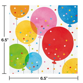 Creative Converting 359286 Birthday Confetti Balloons Napkins (Case of 12)