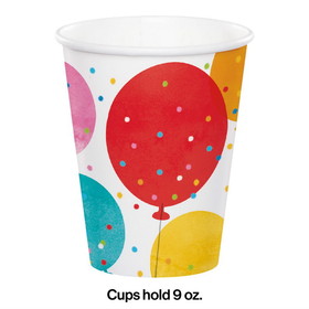 Creative Converting 359288 Birthday Confetti Balloons Paper Cups (Case of 12)