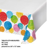 Creative Converting 359289 Birthday Confetti Balloons Plastic Tablecloth (Case of 12)