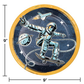 Creative Converting 360390 Space Skater Paper Plates (Case of 12)