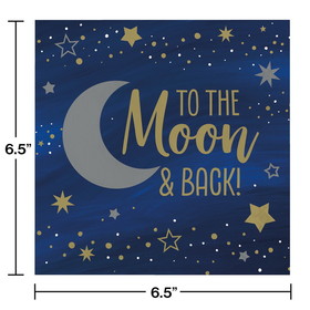 Creative Converting 360470 Starry Night Moon Napkins (Case of 12)