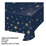 Creative Converting 360482 Navy and Gold Stars Plastic Tablecloth (Case of 6)