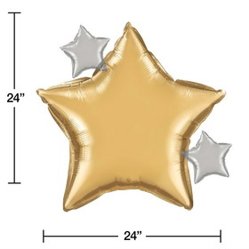 Creative Converting 360524 Starry Night Star Shaped Metallic Balloon (Case of 10)