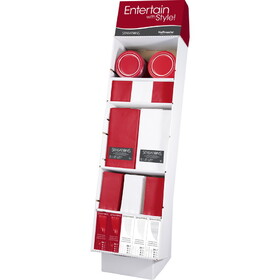 Creative Converting 367539 Sensations Solids 93pc Red and White Tableware Display (Case of 1)