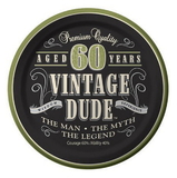 Creative Converting 411667 Vintage Dude 60th 7" Lunch Plates (Case of 96)