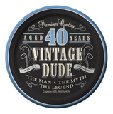 Creative Converting 414067 Vintage Dude 40th 7" Lunch Plates (Case of 96)