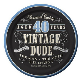 Creative Converting 414067 Vintage Dude 40th 7&quot; Lunch Plates (Case of 96)