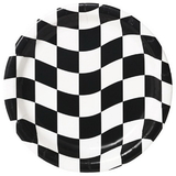 Creative Converting 419944 Black & White Check 7" Lunch Plates (Case of 96)