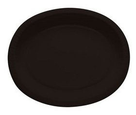 Creative Converting 433260 Black 12&quot; Oval Platters (Case of 96)