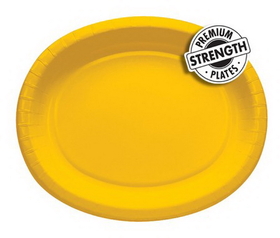 Creative Converting 433269 School Bus Yellow 12&quot; Oval Platters (Case of 96)
