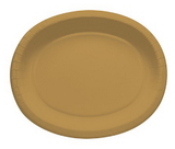 Creative Converting 433276 Glittering Gold 12" Oval Platters (Case of 96)