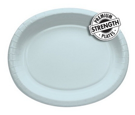 Creative Converting 433279 Pastel Blue 12&quot; Oval Platters (Case of 96)