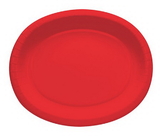 Creative Converting 433548 Classic Red 12" Oval Platters (Case of 96)