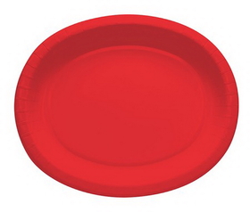 Creative Converting 433548 Classic Red 12&quot; Oval Platters (Case of 96)