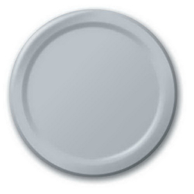 Creative Converting 47106B Shimmering Silver Dinner Plate, Solid (Case of 240)