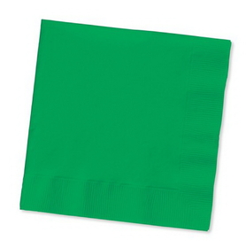 Creative Converting 573261 Emerald Green 2-Ply Beverage Napkins (Case of 240)