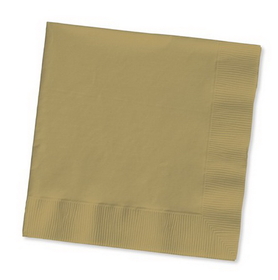 Creative Converting 573276B Glittering Gold 3-Ply Beverage Napkins (Case of 500)