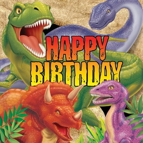 Creative Converting 661012 Dino Blast Happy Birthday 3-Ply Lunch Napkins (Case of 192)
