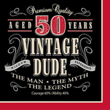 Creative Converting 661567 Vintage Dude 50th 3-Ply Lunch Napkins (Case of 192)