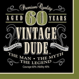 Creative Converting 661667 Vintage Dude 60th 3-Ply Lunch Napkins (Case of 192)
