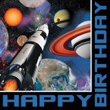 Creative Converting 663533 Space Blast "Happy Birthday" Luncheon Napkins (Case of 192)