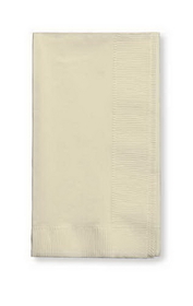 Creative Converting 67161B Ivory Dinner Napkin, 2 Ply, 1/8 Fold Solid (Case of 600)