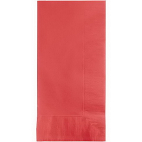 Creative Converting 673146B Coral Dinner Napkins 2Ply 1/8Fld, CASE of 600