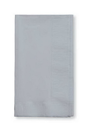 Creative Converting 673281B Shimmering Silver Dinner Napkin, 2 Ply, 1/8 Fold Solid (Case of 600)