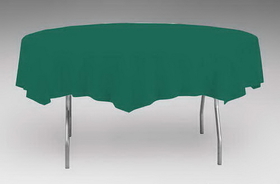Creative Converting 703124 Hunter Green Plastic Tablecover 82" Octy Solid (Case of 12)