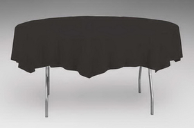 Creative Converting 703260 Black Velvet Plastic Tablecover 82" Octy Solid (Case of 12)