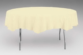 Creative Converting 703264 Ivory Plastic Tablecover 82" Octy Solid (Case of 12)