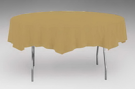 Creative Converting 703276 Glittering Gold Plastic Tablecover 82" Octy Solid (Case of 12)