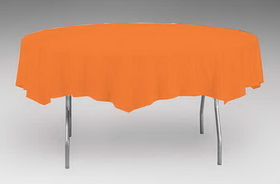 Creative Converting 703282 Sunkissed Orange Plastic Tablecover 82" Octy Solid (Case of 12)