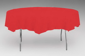 Creative Converting 703548 Classic Red Plastic Tablecover 82" Octy Solid (Case of 12)