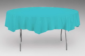 Creative Converting 703552 Bermuda Blue Plastic Tablecover 82" Octy Solid (Case of 12)