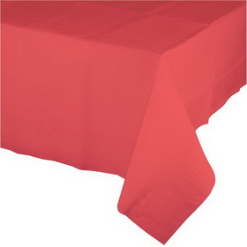 Creative Converting 713146 Coral Tablecover 54"X 108" Tis/Poly, CASE of 6