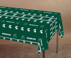 Creative Converting 724716 Michigan State Plastic 54x108 Tablecover (Case of 12)