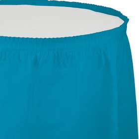 Creative Converting 743131 Turquoise Blue Plastic Tableskirt