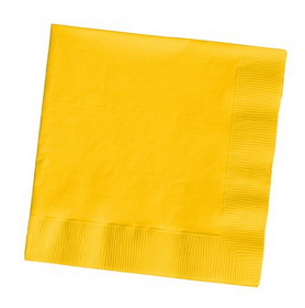 Creative Converting 801021B School Bus Yellow Beverage Napkin, 2 Ply, Solid (Case of 600)