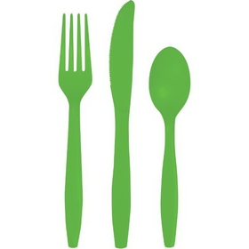 Creative Converting 813123 Fresh Lime Assorted Cutlery Fresh Lime (Case Of 12)