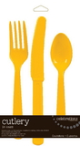 Creative Converting 813269 School Bus Yellow Cutlery Assortment (Case of 216)