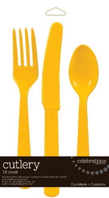 Creative Converting 813269 School Bus Yellow Cutlery Assortment (Case of 216)